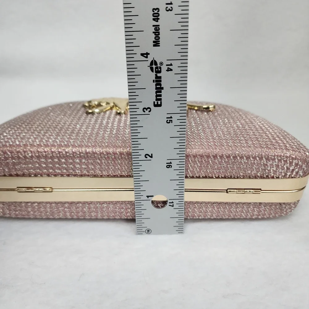 Sabyasachi Bag Womens Gift For Her Evening Rose Gold Detachable Strap Clutch